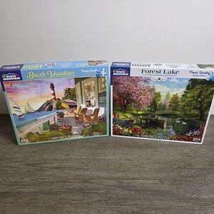 Set of Two White Mountain Puzzles